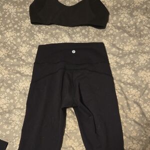 lululemon Classic Black Leggings And Sports Bra. (Bundle Or Seperate, Hmu.)